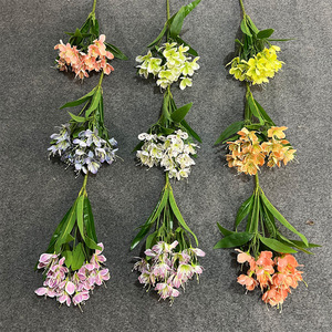 Fleurs artificielles en soie Jasmin doré à 20 têtes, feuilles hautes et basses, pour décoration de mariage et de maison, commerce extérieur - Product Image 2
