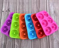 Moule à beignets en silicone, 6 cavités, forme ronde, pour gâteau, chocolat, beignets, pâtisserie, dessert, outil de cuisson