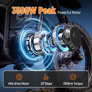 มอเตอร์ไซค์วิบาก Qlife Vela E8 3500W 40Mph ระบบกันสะเทือนเต็มรูปแบบ สำหรับทุกสภาพพื้นผิว - Product Image 5