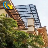 Pérgolas de Aluminio Personalizadas para Exteriores, Toldos Grandes en Forma de R, Protección Solar Manual, Lona de PC Resistente al Sol y a la Lluvia