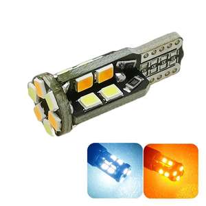 자동차 LED 브레이크 라이트 T10 2835 22smd 캔버스 앰버 아이스 블루 듀얼 컬러 5w Led 독서 폭 빛 회전 신호 전구 자동차 - Product Image 2