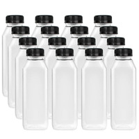 Nouvelle bouteille en plastique carrée française vide de 16 oz pour le stockage de jus maison, bouteilles de jus de 500 ml, bouteille d'emballage de lait