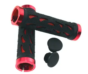 Cheap Road Cycling Handlebar Accessories Anti-Skid Aluminum BMX Bike Handle Bars End Grips MTB Rubber Bicycle Grips