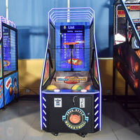 Machine de jeu d'arcade de basket-ball électronique miniature avec fente à monnaie, cadre métallique, interface en anglais pour 1 joueur, utilisation en intérieur