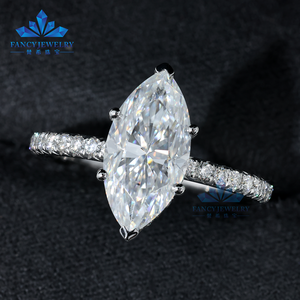 Custom Luxury Jewelry 10K 14K 18K White Gold HPHT CVD Lab Grown <strong>Diamond</strong> 1-3carat Marquise Cut <strong>Diamond</strong> Ring With IGI GIA - Product Image 1