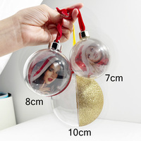 Boule de Noël personnalisable par sublimation, pendentif à suspendre vierge, tailles assorties, ornement de décoration de sapin de Noël aux couleurs vives