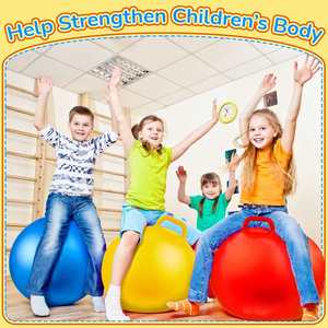 ลูกบอลกระโดด Hopper ขนาด 18 นิ้ว สำหรับเล่นกลางแจ้ง พร้อมหูจับและที่สูบลม สำหรับกีฬา เกมส์โรงเรียน ออกกำลังกาย และโรงงาน - Product Image 2