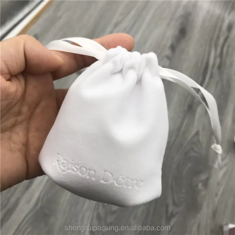 Embossed High Grade Velvet Jewelry Bag drawstring pouch for cosmetic/perfume/jewelry
