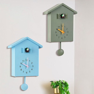 K &amp; B vendita calda ABS di plastica il tempo co cuculo uccello <span class=keywords><strong>sveglia</strong></span> orologio da parete 1 pc per i bambini camera - Product Image 6