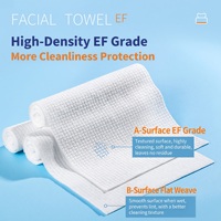 Serviette de Visage Jetable Humide et Sèche en Viscose 1 Plis Gaufrée EF 95 GSM 20*20cm Écologique Très Absorbante 60 Feuilles Prête pour la Salle de Sport et les Voyages