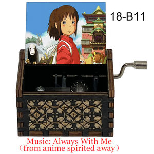 Boîte à musique en bois à manivelle Spirited Away, <span class=keywords><strong>chanson</strong></span> Always with Me, cadeau antique pour les fans, les amis, la famille, les festivals, Noël - Product Image 2