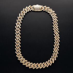 OUGEPHELI 8mm 925 스털링 실버 금도금 남성 쿠반 링크 체인 남성 힙합 주얼리 선물 마이애미 쿠반 목걸이 - Product Image 2