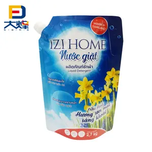 Gravure Printing Customized Stand Up Pouch With Spout For Household Product Detergent Packaging Bag
