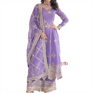 Conjunto de Dupatta Plateado, Texturizado, Reversible, Sin Arrugas, de Secado Rápido, Largo hasta el Suelo, para Mujer, Ideal para Fiestas, Bodas, Diwali, para Usar en Todas las Estaciones - Product Image 3