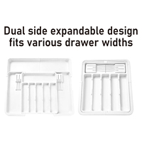 Organisateur de couverts extensible grand format avec 2 blocs à couteaux amovibles, plateau à couverts pour tiroir de cuisine
