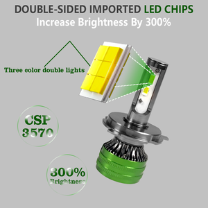 Bombillas LED originales H7 faro LED luz LED H7 3 <span class=keywords><strong>colores</strong></span> bombillas LED para coche 12 V chip LED 50W faros luces LED tricolor IP68 - Product Image 4