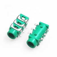 PJ-313D PJ313 SMD 6Pin SMT 3.5mm femelle connecteur audio stéréo noir et vert prise casque