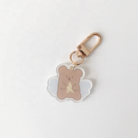 Corée Ins Style mignon dessin animé étui pour écouteurs pendentif chaîne personnalisé imprimé acrylique mousqueton porte-clés tendance de la mode