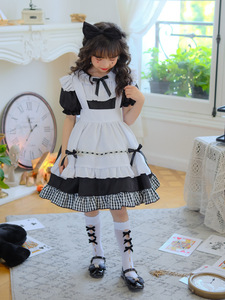 <span class=keywords><strong>Abito</strong></span> <span class=keywords><strong>da</strong></span> cameriera a quadri bianco e <span class=keywords><strong>nero</strong></span> a maniche lunghe, vestito <span class=keywords><strong>da</strong></span> <span class=keywords><strong>principessa</strong></span> Alice Lolita, abbigliamento per bambini, <span class=keywords><strong>abito</strong></span> <span class=keywords><strong>da</strong></span> spettacolo per ragazze - Product Image 3