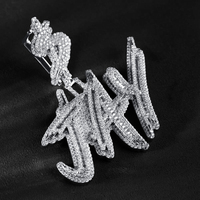 Bijoux personnalisés en argent 925 or 10 carats style hip hop baguette moissanite machine à pendentif en diamant de laboratoire avec nom et collier