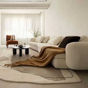 Sofá Seccional Estilo Normcore Italiano para <span class=keywords><strong>Poliform</strong></span>, Sofá Curvo Estilo Crema con Relleno de Esponja - Product Image 1