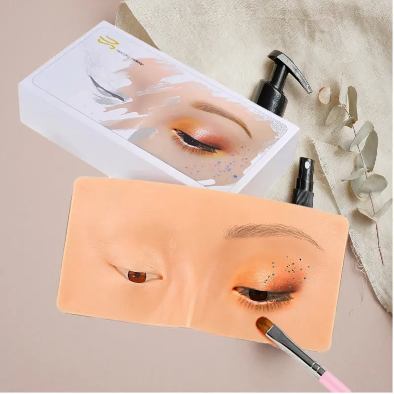 Fornitore realistico 3D Silicone occhi viso trucco pratica bordo per sopracciglio Make Up principiante tono scuro o Beige