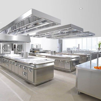 Ensemble complet d'équipements de cuisine en acier inoxydable pour restaurant et hôtel