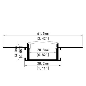 Dải Thạch Cao Bằng Nhôm Chiều Cao 14Mm Dải <span class=keywords><strong>LED</strong></span> Trần Trần Tường Vách Thạch Cao Lõm Có Đèn <span class=keywords><strong>LED</strong></span> Trần - Product Image 3