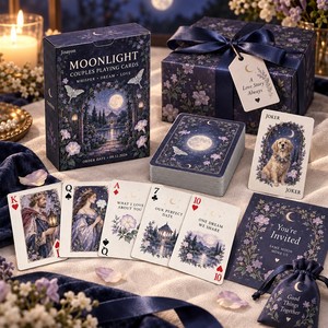 Custom Eco-Friendly Moonlight Garden <strong>Valentine</strong> Couples Interaction Playing <strong>Cards</strong> Romantic Conversation Prompts Date Night - Product Image 4
