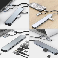 Adaptador Hub USB-C de 7/8 Puertos - Divisor Múltiple de Velocidad 5G para PC, Laptop y MacBook (EE. UU.)