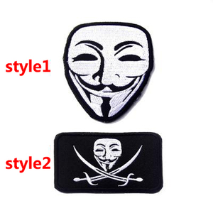 Patch brodé en tissu durable, motif visage de personnage de <span class=keywords><strong>film</strong></span> 'V' de 'Vengeance', pour masque tactique, sacs, chapeaux, vestes, DIY - Product Image 2