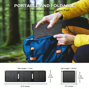 แผงโซลาร์เซลล์พกพา Alecter Solar Ultra-Portable 21W แบบพับได้ 182 มม. 20 เซลล์ กันน้ำ IP67 ประสิทธิภาพ 22% พอร์ต USB คู่ สีดำ สำหรับแบ็คแพ็คกิ้ง - Product Image 2
