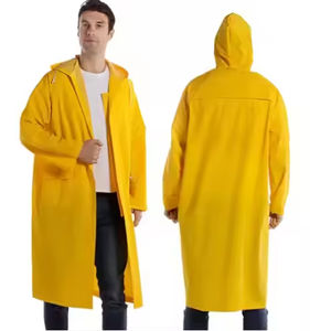 Impermeables de Buena Calidad, Impermeable Amarillo de PVC y Poliéster, Chaqueta Impermeable, Poncho Estampado - Product Image 1