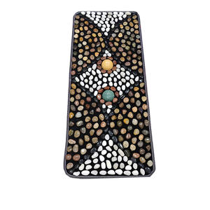 Natuurlijke regenbloemstenen kiezelsteentjes voetmassagemat schraapgymnastiek voor gezondheidszorg wandelen acupressuurmat - Product Image 3