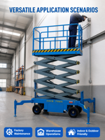 Plateforme élévatrice à ciseaux verticale XUANDE XD-14 de 14 mètres, capacité de 320 kg, plateforme aérienne hydraulique électrique robuste, élévateur mobile pour personnel Q345B