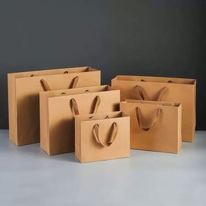 2026 New Rc Customized Recycled Kraft Paper Classic Shopping Gift Bags Hand Length Handle Digital Offset <b>Printing</b> for <b>Packaging</b> - Product Image 2
