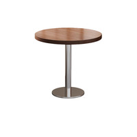 Ensemble de table et de chaises de restaurant commercial, design industriel ovale, cadre en acier inoxydable, plateau en bois massif