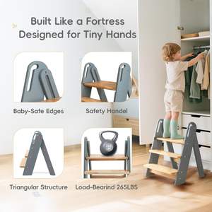 <span class=keywords><strong>หอ</strong></span>คอยการเรียนรู้แบบมอนเตสซอรี่ ดีไซน์พับได้ 3 ขั้น สำหรับ<span class=keywords><strong>เด็ก</strong></span>วัยหัดเดินและเด็กเล็ก ใช้เป็นเก้าอี้ช่วย<span class=keywords><strong>ทำ</strong></span>ครัว - Product Image 5