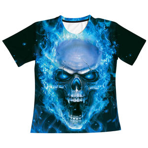 Camiseta con gráfico <span class=keywords><strong>de</strong></span> calavera <span class=keywords><strong>de</strong></span> <span class=keywords><strong>terror</strong></span> transpirable para hombre, camiseta informal <span class=keywords><strong>de</strong></span> manga corta con estampado digital 3D para verano - Product Image 3