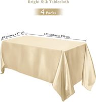 Couverture de Table en Satin Superposition Rectangle Décoration en Tissu Lisse en Soie Brillante pour Nappe de Mariage