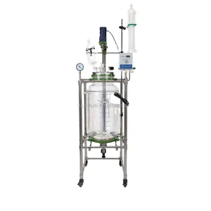 YHCHEM Best 100Lglass reaktor kaca jaket laboratorium reaktor agitator