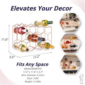 Hiện đại 14-BOTTLE Countertop Giá rượu 3-Tier đen kim loại đứng miễn phí-đứng Tabletop giữ rượu vang với không có lắp ráp yêu cầu - Product Image 3