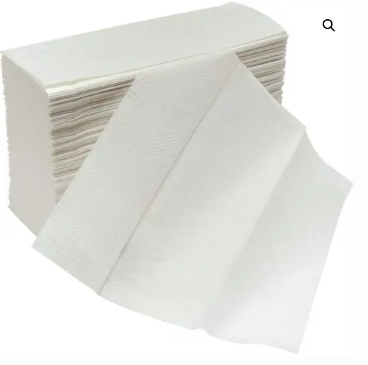 Toallas de mano de papel multipliegue (N plegado) Papel tisú, reciclado, hojas de toalla dobladas blancas de alta absorción, fibra reciclada