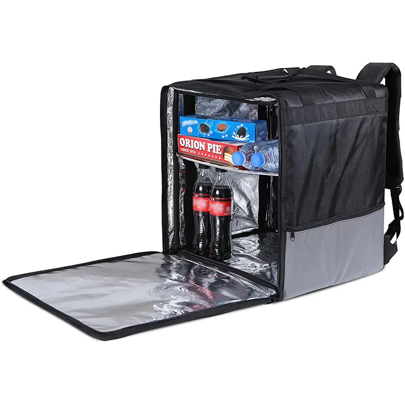 Безопасная большая термоизолированная сумка для доставки еды для мотоцикла на заказ для автомобиля со светодиодным экраном