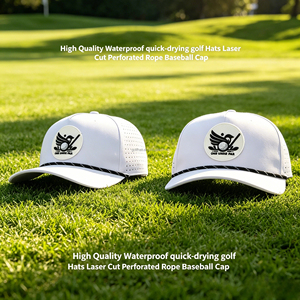 Custom Pvc Rubber logo 5 Panel Sports Snap Back Waterproof <b>Baseball</b> Performance Rope Golf Hat With Magnetic <b>Ball</b> Marker - Product Image 1