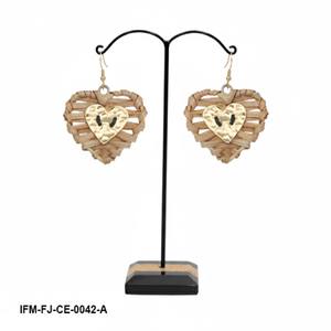 Pendientes de caña hechos a mano para mujer con diseño bohemio natural ligero, joyería elegante y ecológica, perfectos para uso diario. - Product Image 2