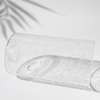 Abat-jour en verre cylindrique transparent minimaliste, éclairage sans reflets pour ensembles de luminaires suspendus pour cuisine ouverte