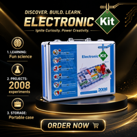 Kit d'apprentissage électronique 2008 : Ensemble de formation en circuits avec manuel et mallette de transport, fils à clipser, module LED