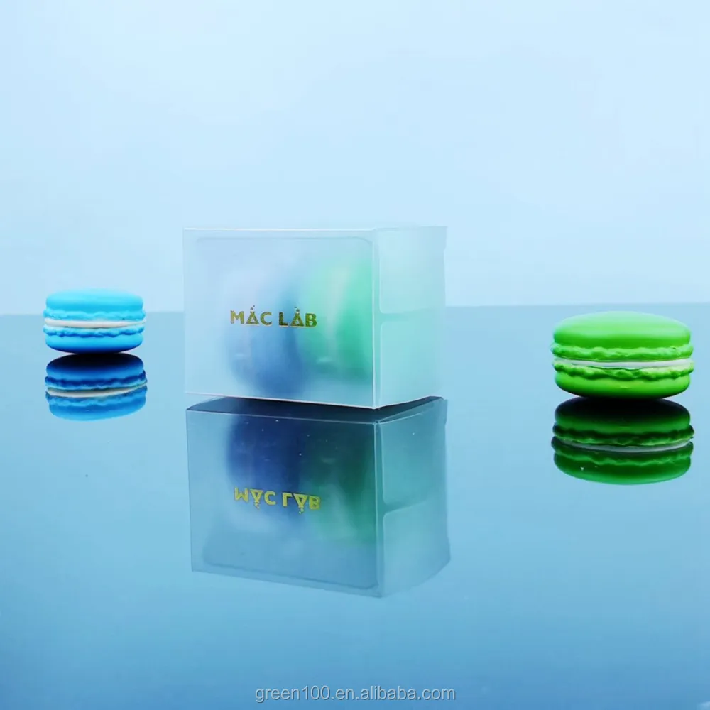透明なプラスチック製の丸いキャビティブリスタートレイ2個のマカロンギフトボックス、ロゴが印刷されたマカロンパッケージ