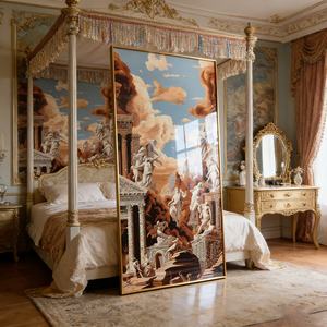 Horloge murale décorative d'art islamique, peinture murale LED en porcelaine de cristal, paysage de palais, décoration intérieure, personnalisation en gros - Product Image 3